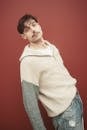 Stylish Young Man in Casual Sweater Portrait