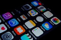 Turned-on Iphone and Displaying Icons