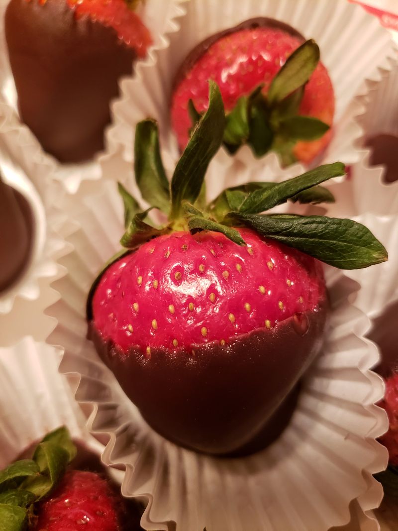Dark chocolate dipped strawberries