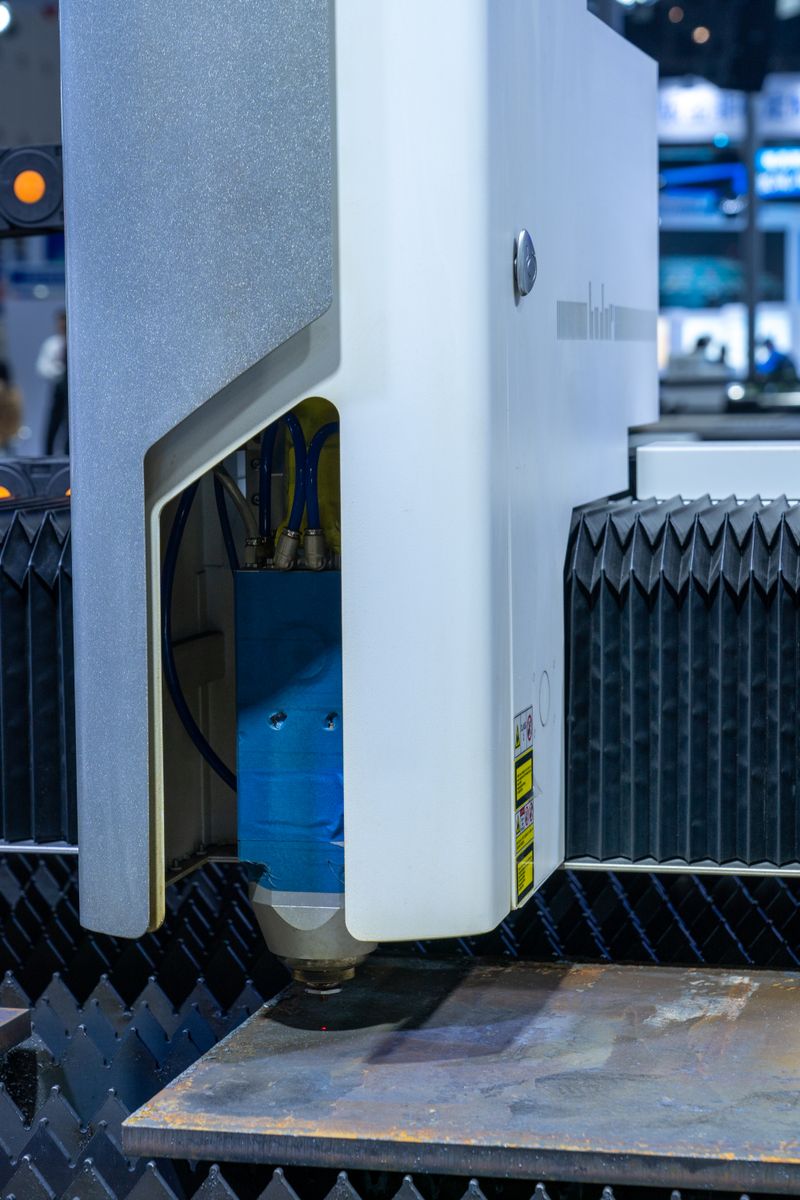 CNC fiber laser in operation
