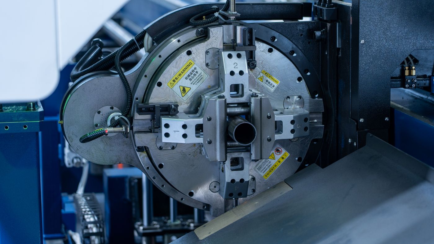 High-precision CNC machine chuck holding machined parts