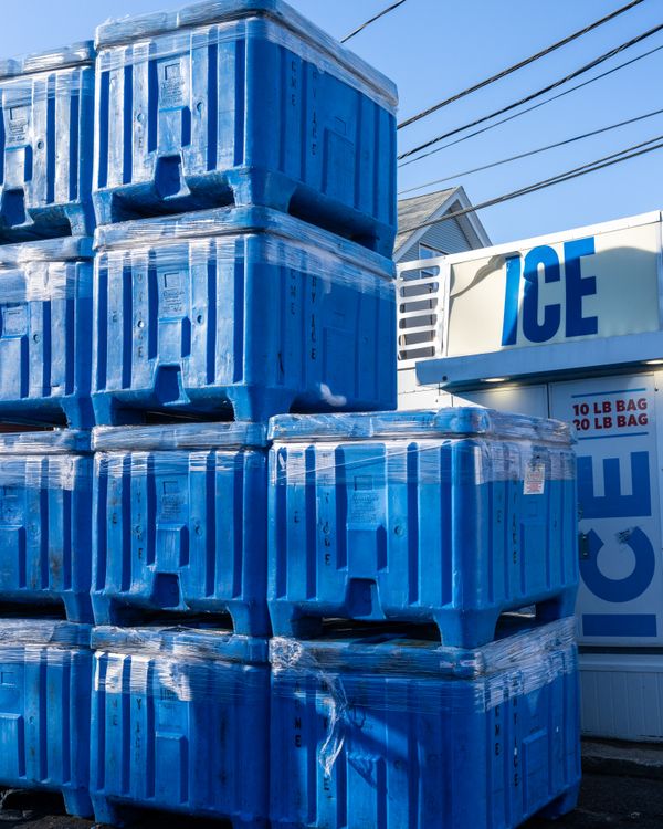 Ice Container Wall Stacked Blue Ice Containers in Cambridge · Free Stock Photo