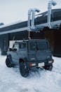 Off-road SUV in Snowy Sapporo Winter Scene