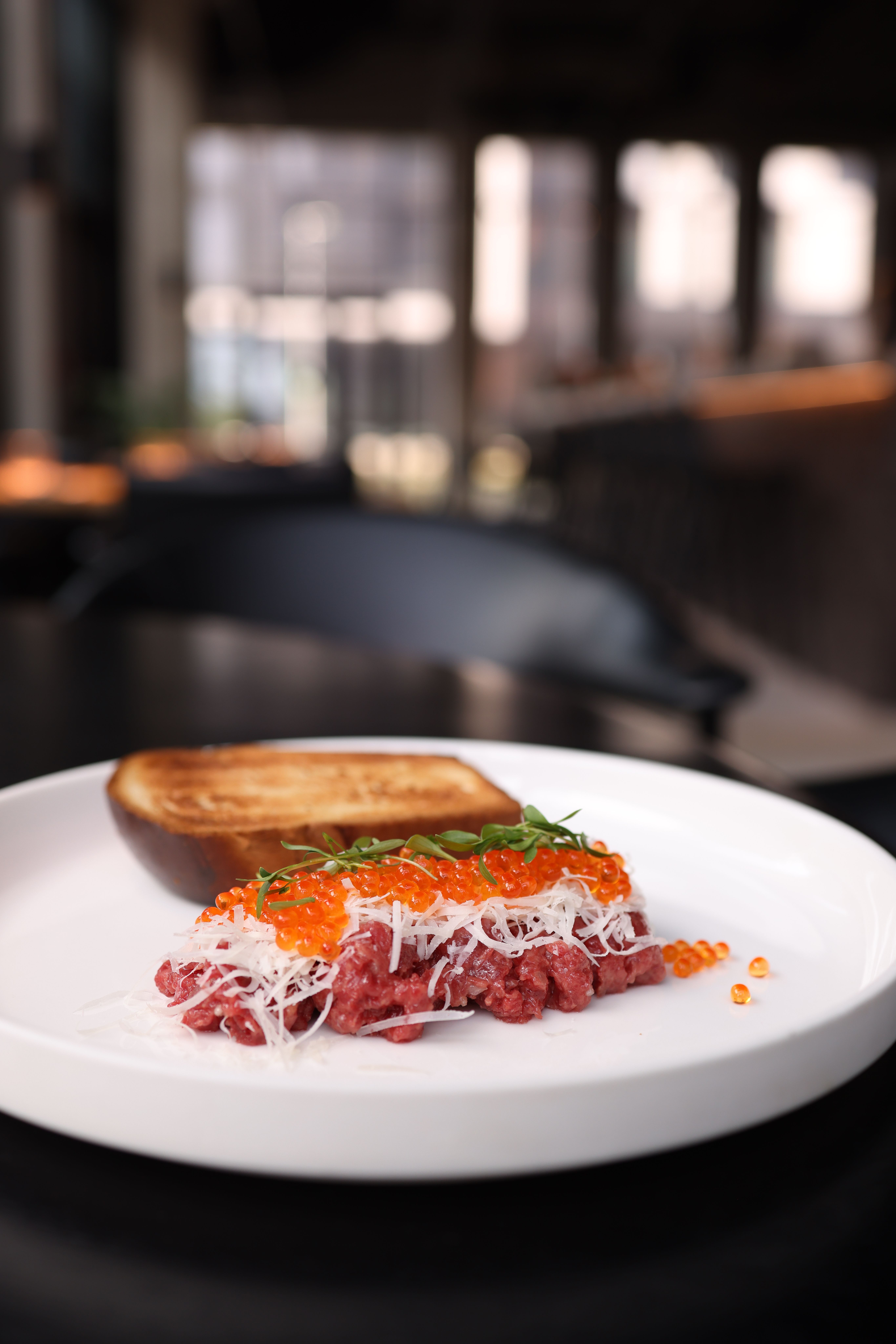 Gourmet Tartare with Roe and Toast in Fine Dining Restaurant · Free ...