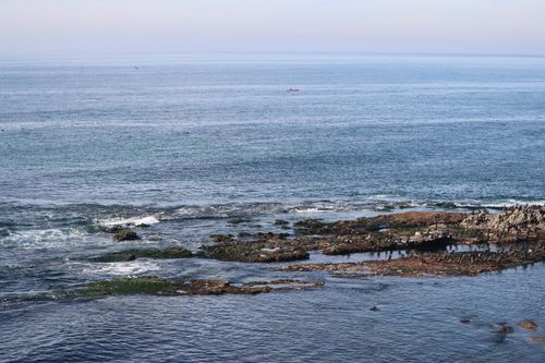 Free Peaceful coastal scene in La Jolla, San Diego with rocks and ocean waves. Stock Photo