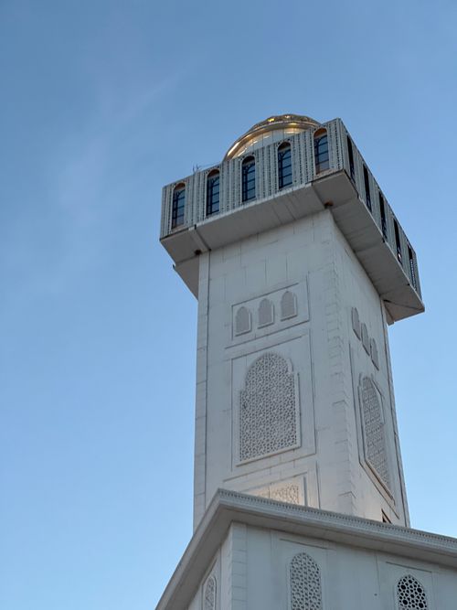 Free Stunning view of a mosque minaret in Laghouat, Algeria against a clear blue sky. Stock Photo
