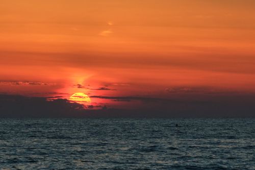 Free Beautiful sunset over the ocean in Santa Maria di Castellabate, Italy. Stock Photo
