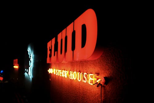 Free stock photo of fluid red, fluid sign, neon art Stock Photo