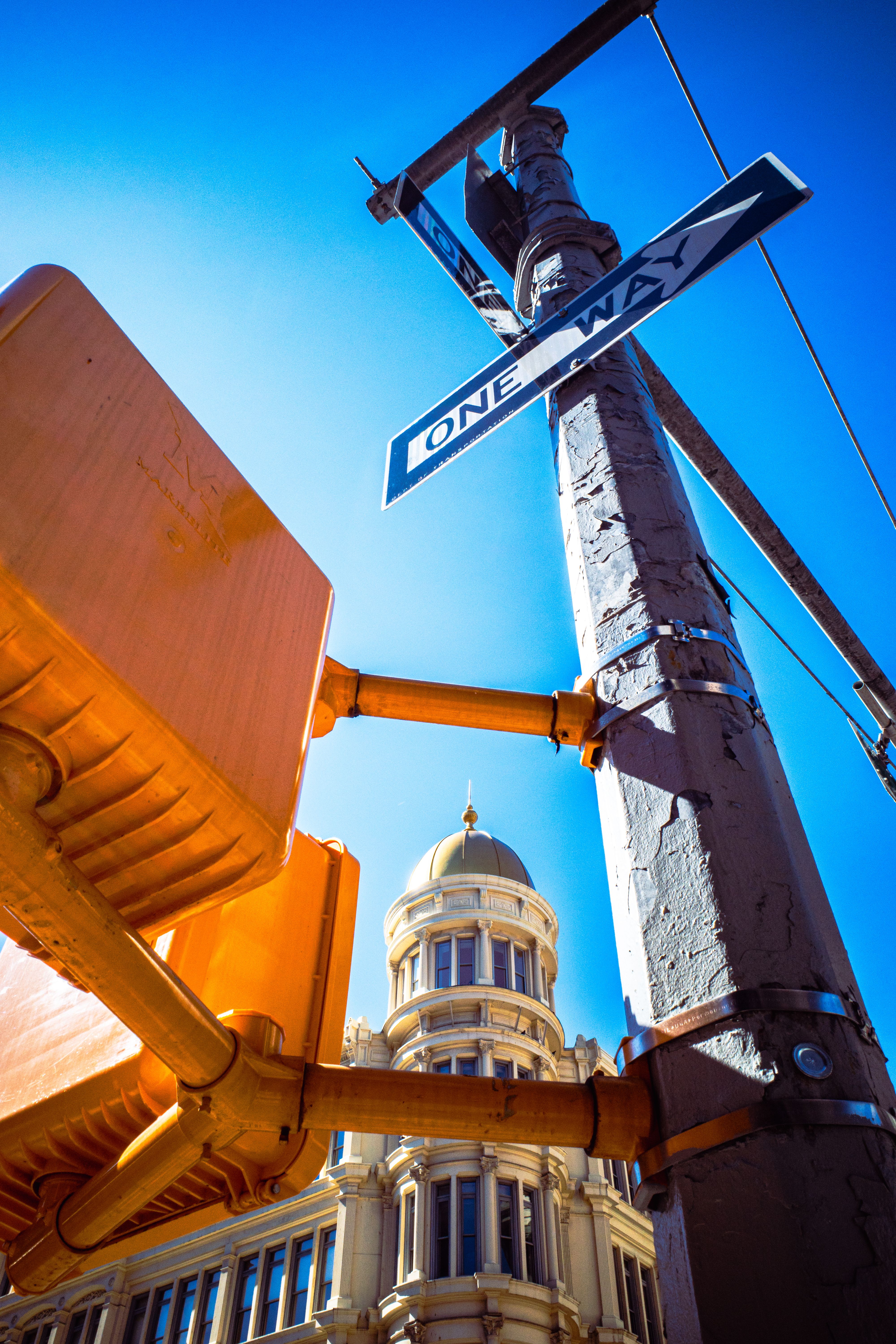 Historic Dome and Street Signs in NYC Perspective · Free Stock Photo