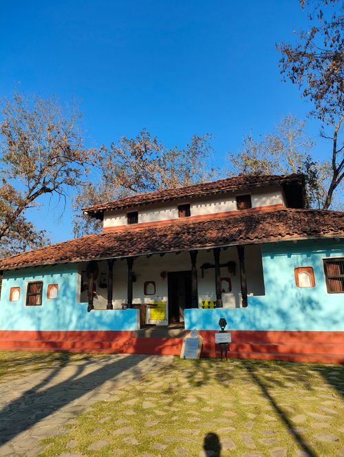 Free Charming traditional home in Khajuraho, India, showcasing vibrant colors and cultural architecture. Stock Photo