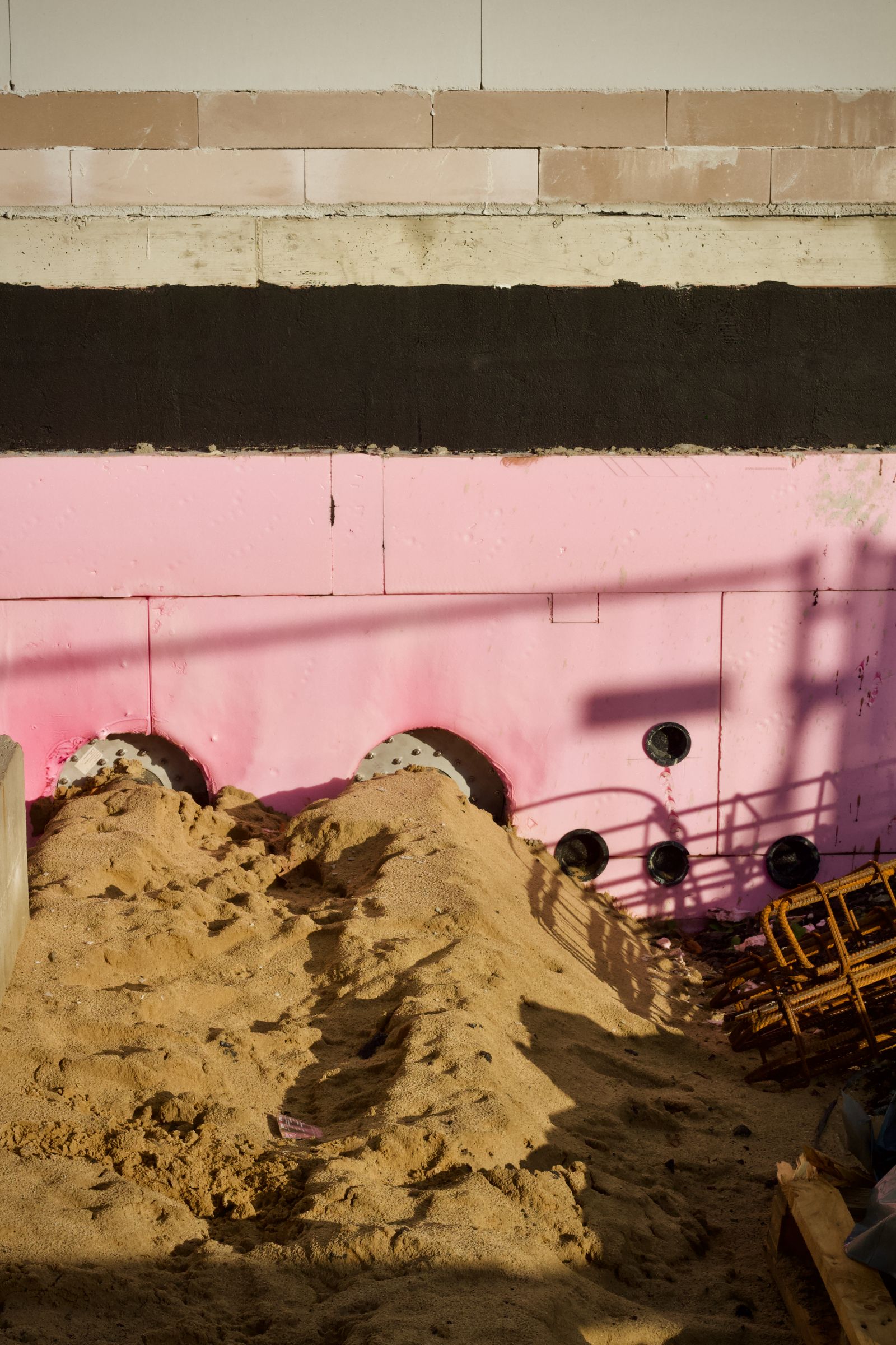 Construction site with insulation panels for a commercial building near Lake Geneva, WI