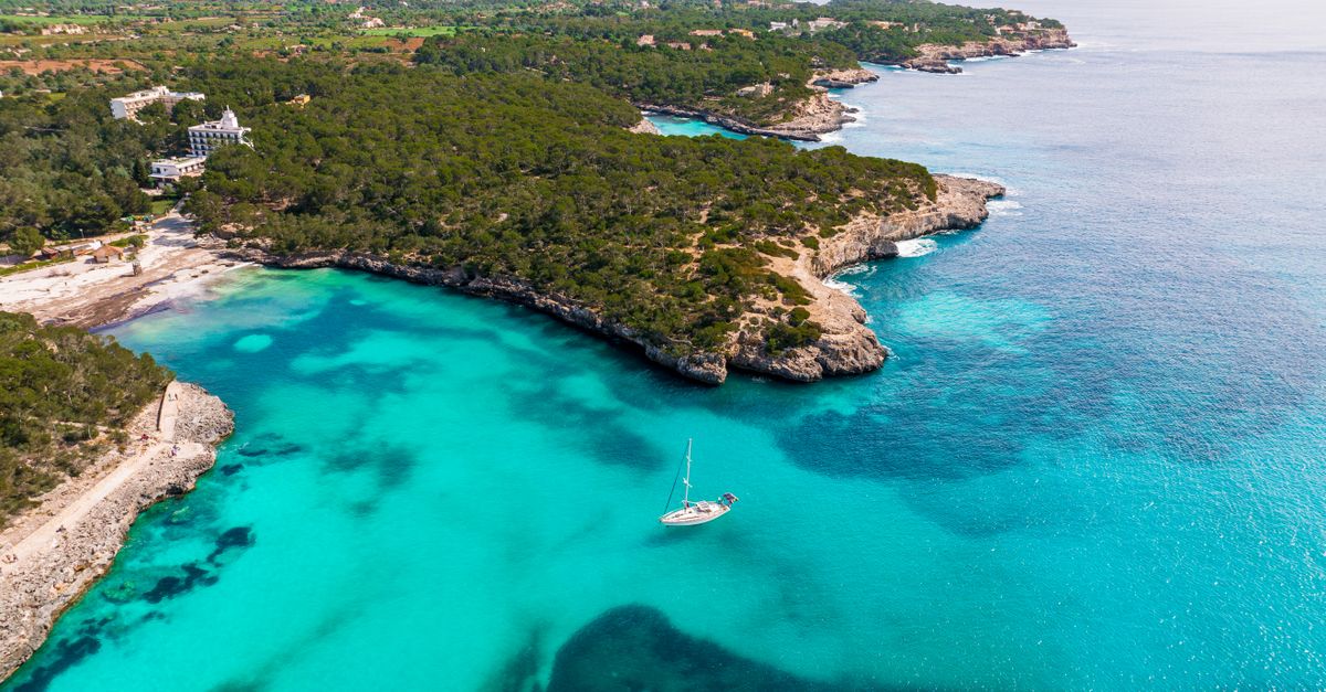 Aerial View Of Mallorca s Stunning Coastline Free Stock Photo aerial-view-of-mallorca-s-stunning-coastline-free-stock-photo