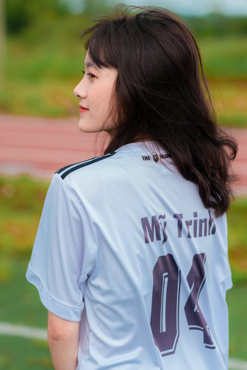 Free stock photo of asian, asian girl, football shirt