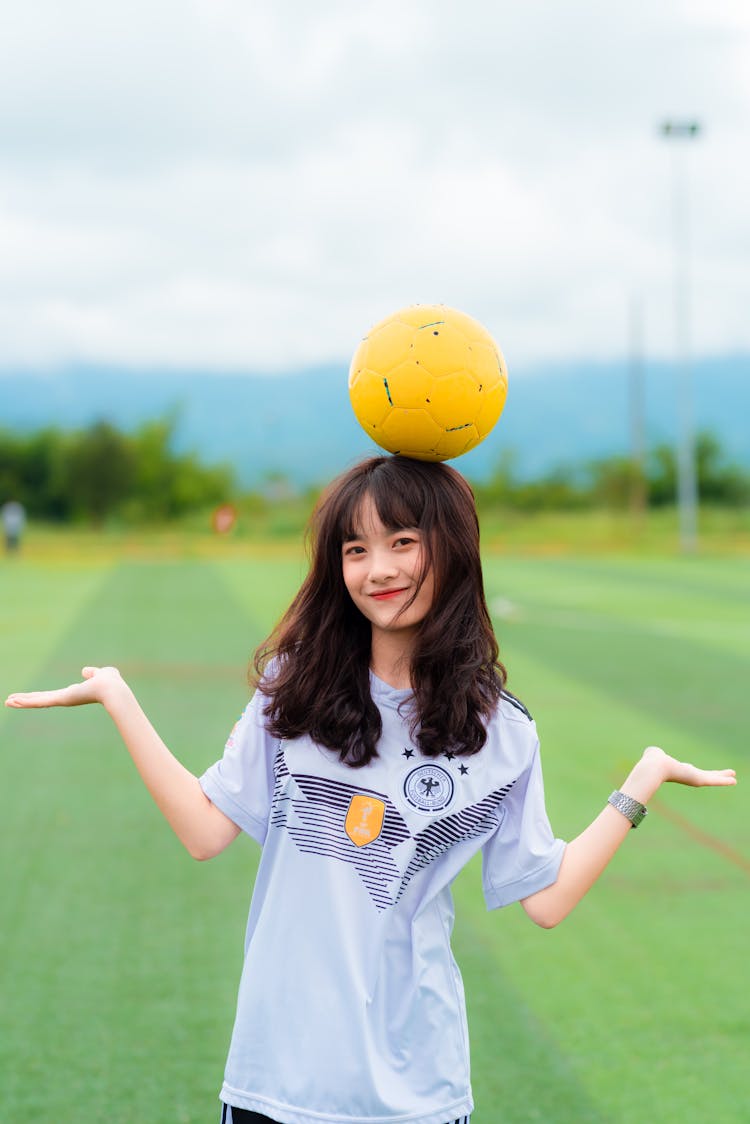 Woman Wearing Football Shirt