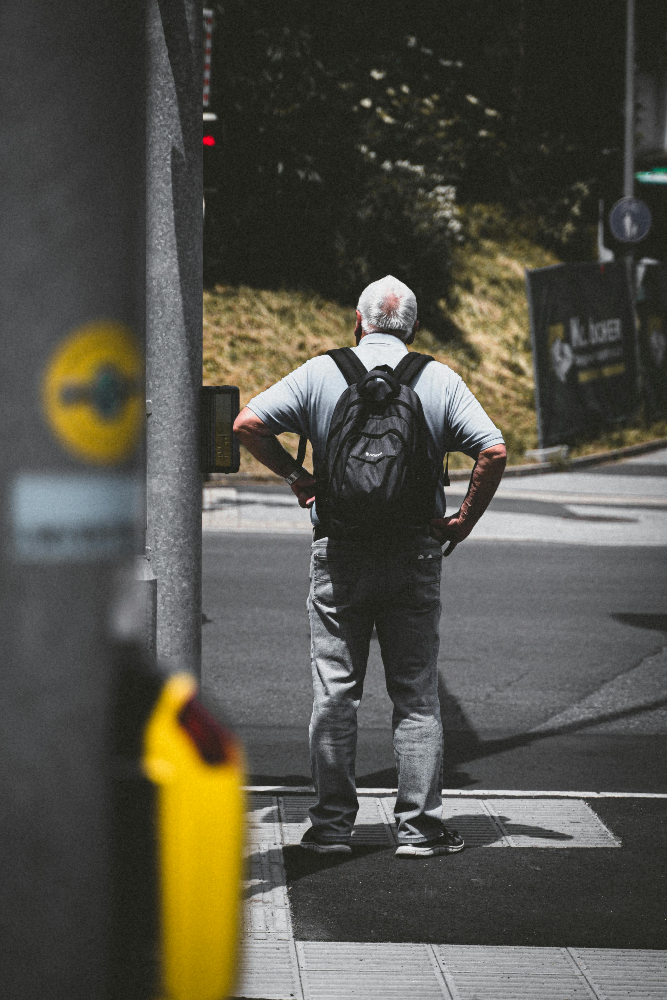 Free stock photo of elderly person, man, waiting Stock Photo