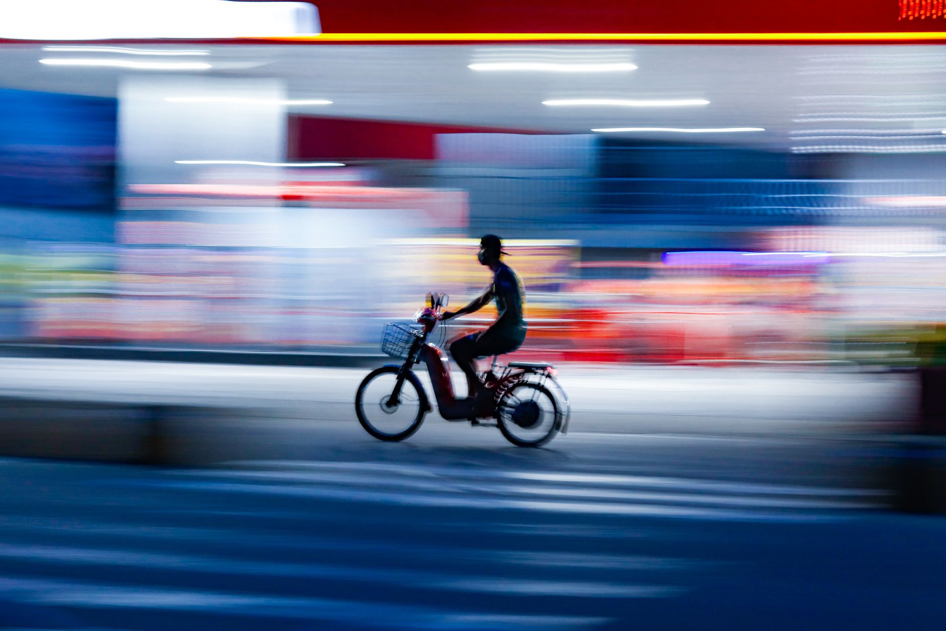 Lightweight electric bike on a city street