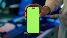 Green Screen Smartphone Mockup Displayed Indoors
