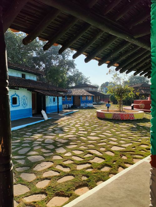 Free Beautiful traditional architecture in a Khajuraho courtyard, showcasing cultural heritage. Stock Photo