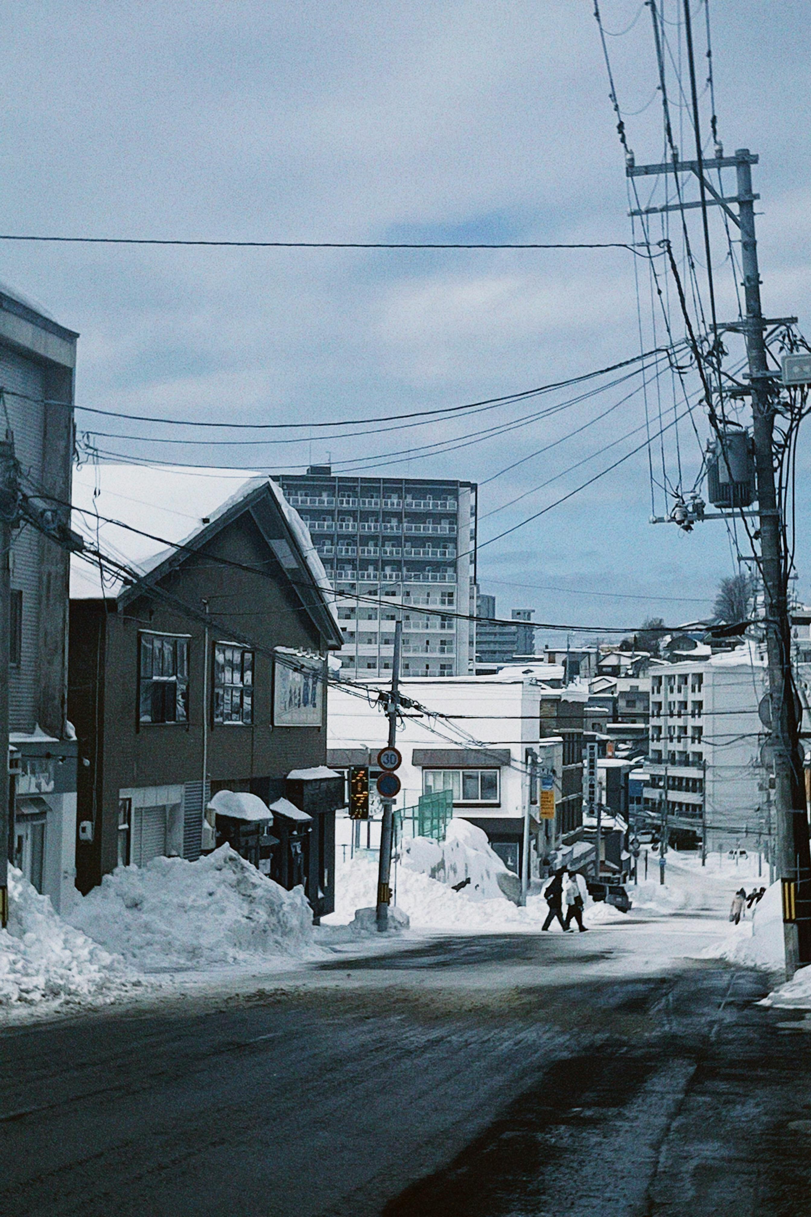 Winter Street Scene in Sapporo Japan