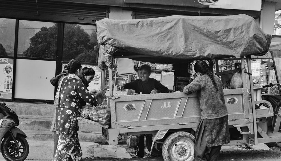 Marché matinal de Pardi Bazar à Pokhara