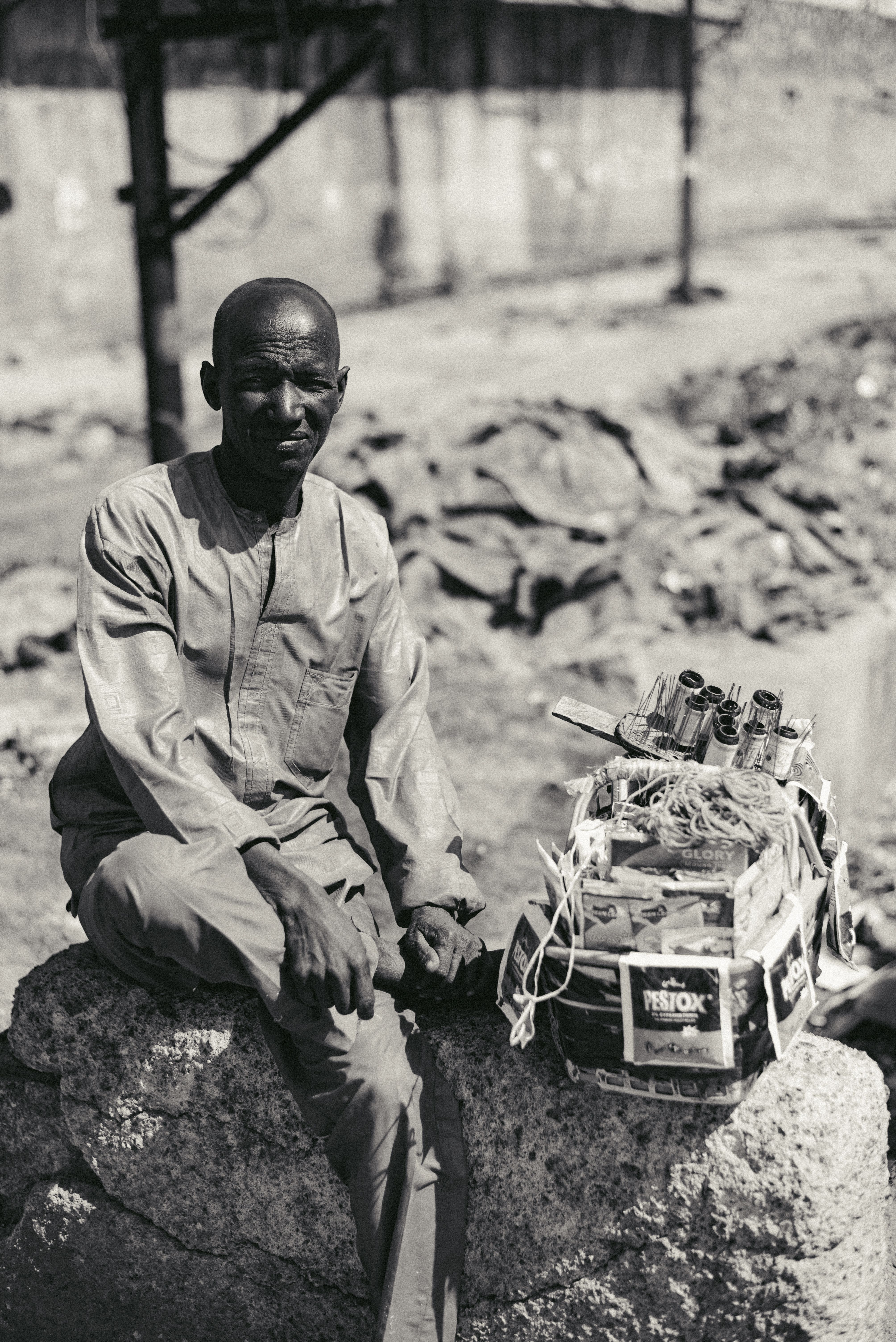 Portrait of a merchant in jos nigeria, Benin