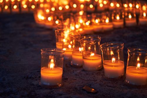 Free Warm glow from candles illuminating the evening in Pedraza, Castilla y León, España. Stock Photo