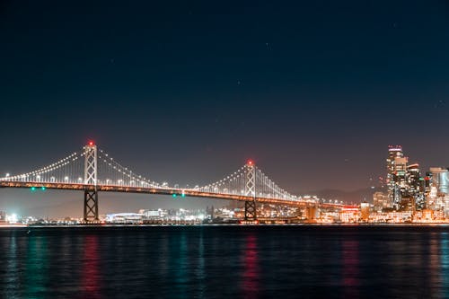Gratis Jembatan Golden Gate Pada Waktu Malam Foto Stok