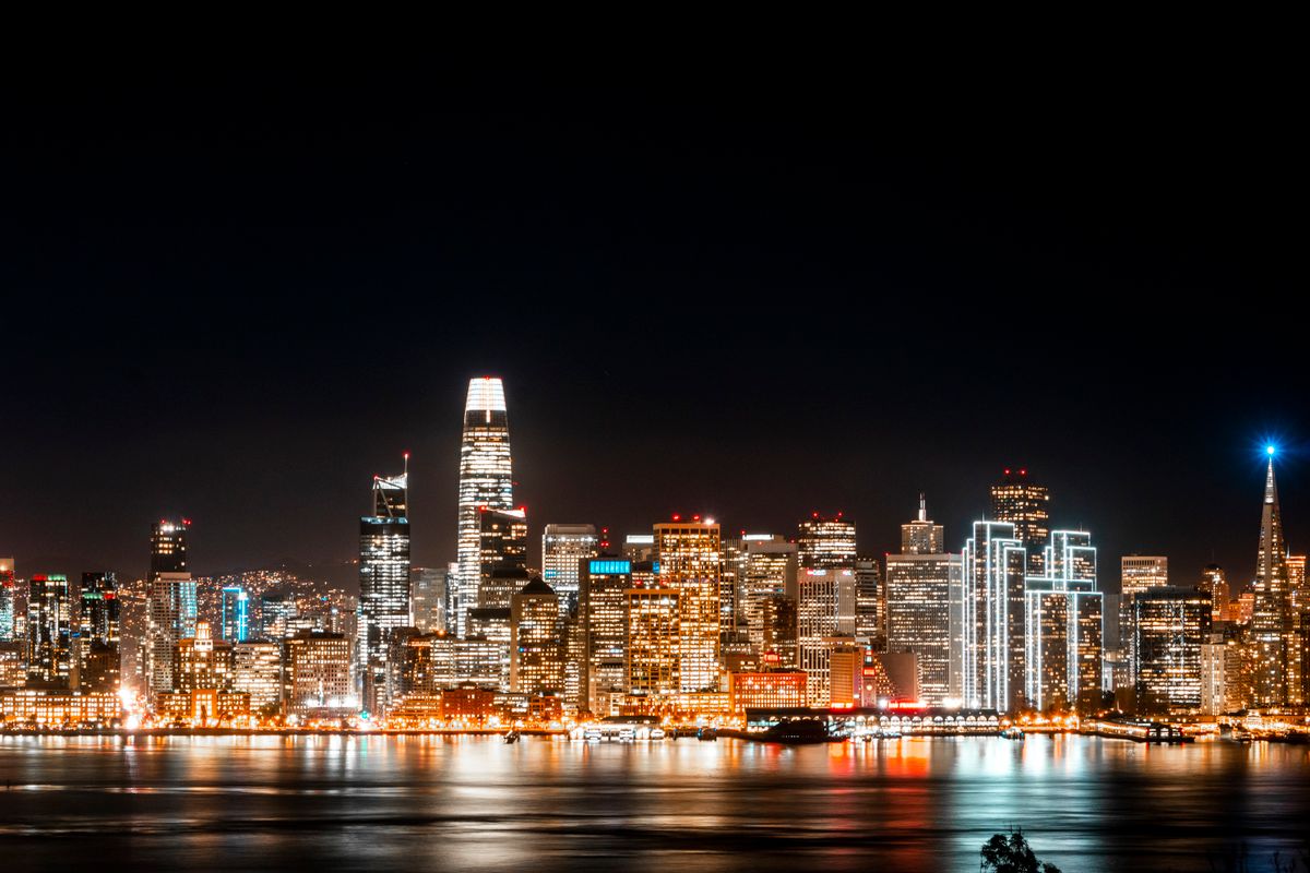 Financial district skyline