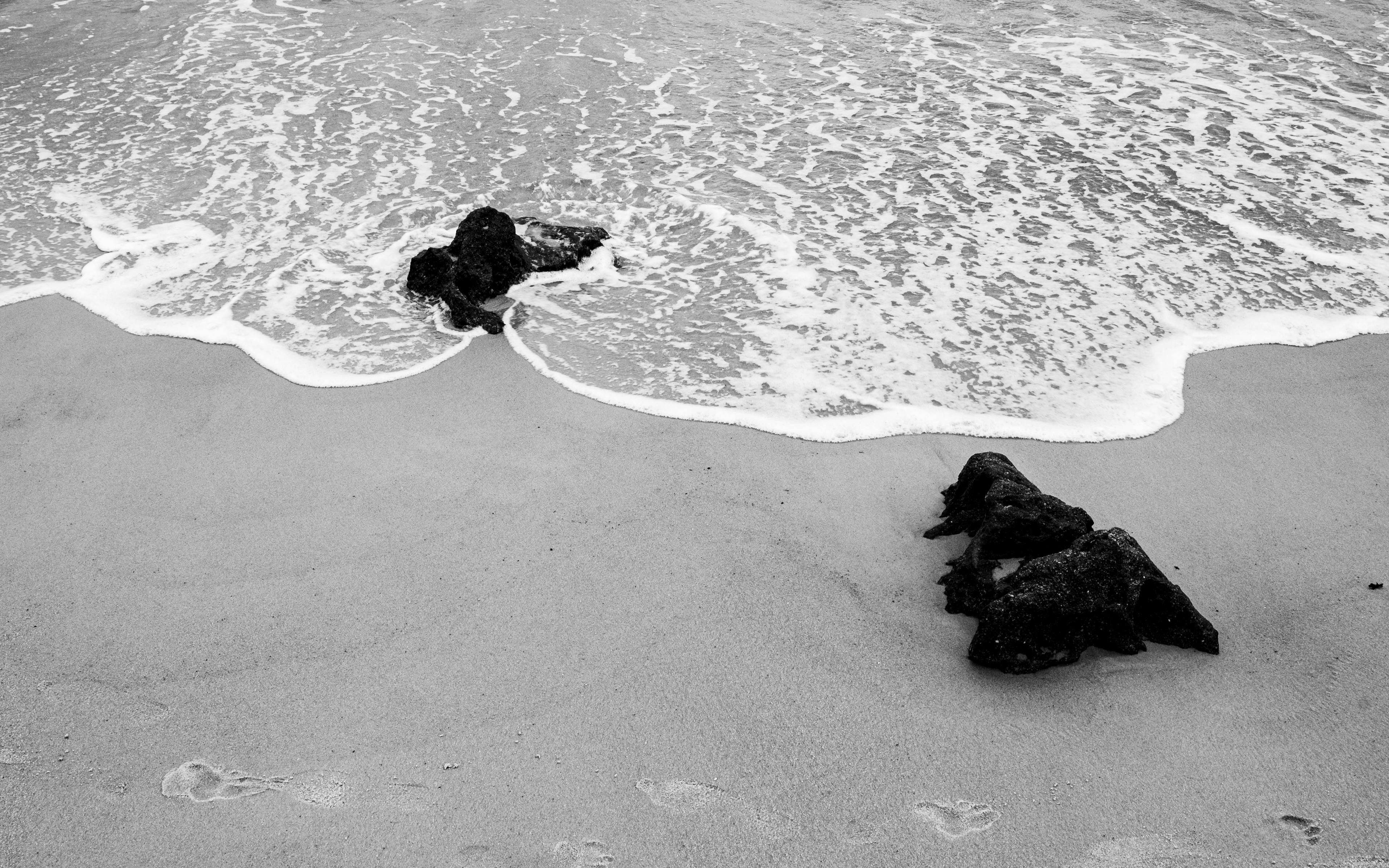 Gratuit Vedere monocromă a valurilor care lovesc stâncile pe o plajă cu nisip din Natal, Brazilia. Fotografie de stoc