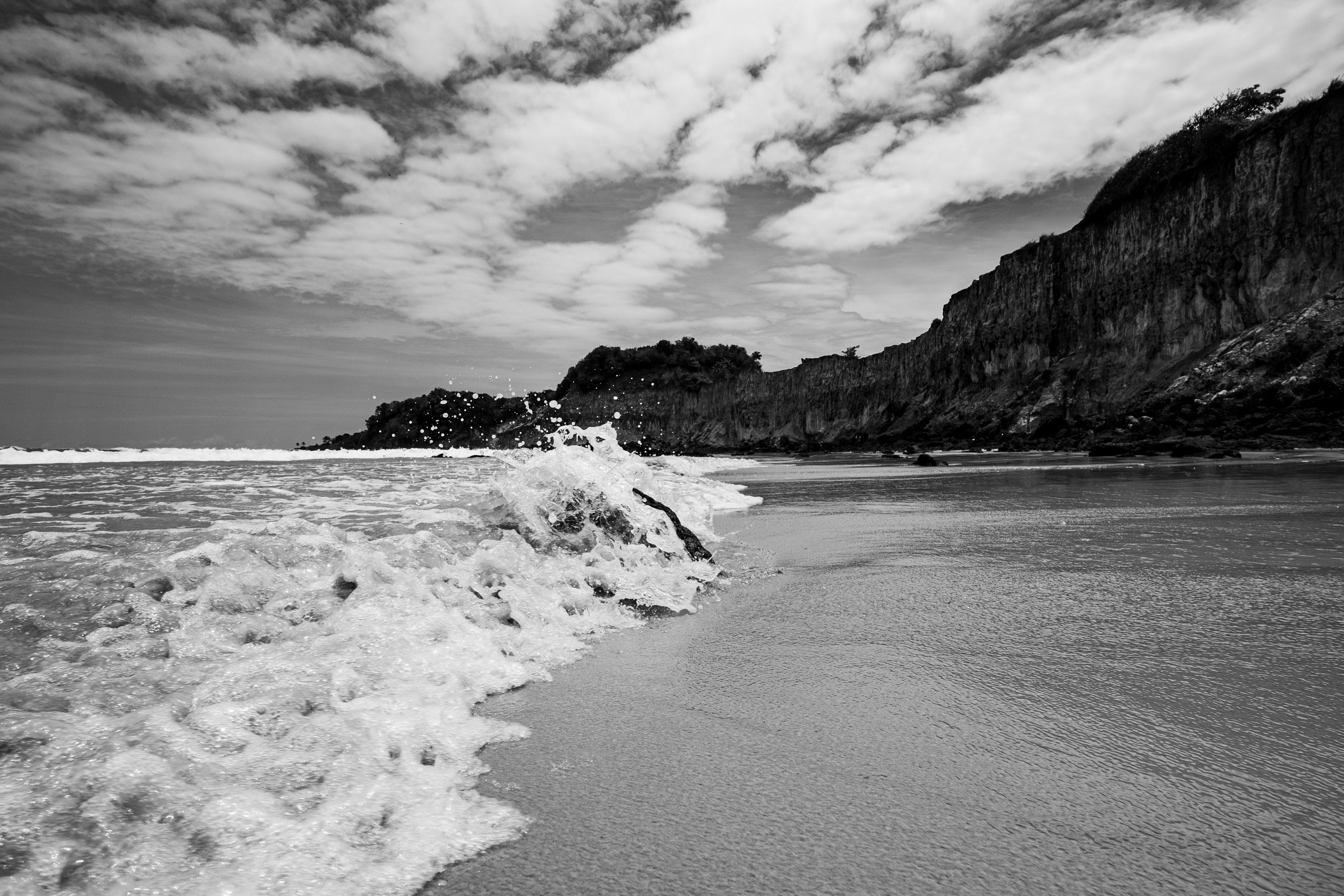 Dramatic Black and White Coastal Ocean Waves · Free Stock Photo