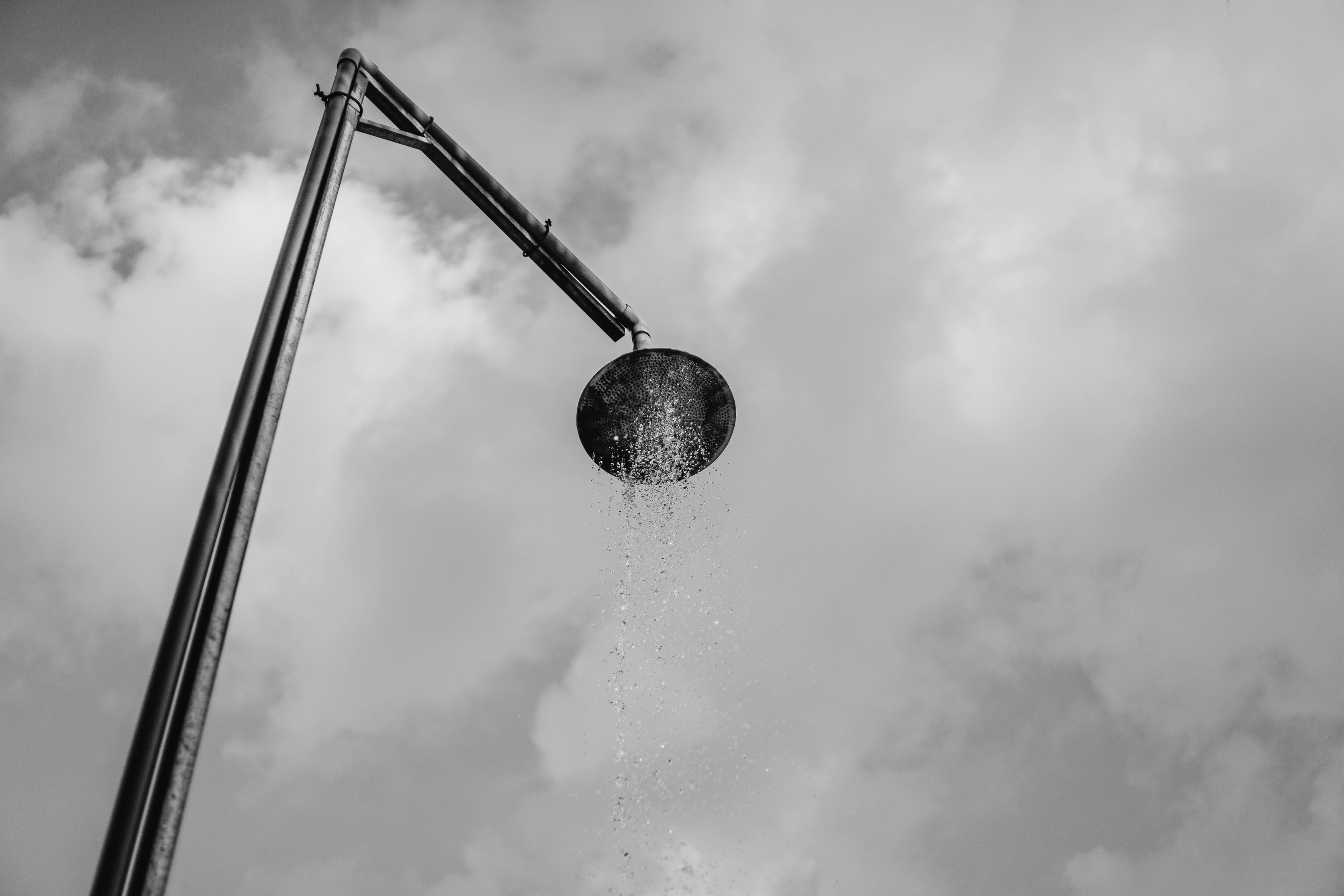 Water Splash on Stainless Steel Shower