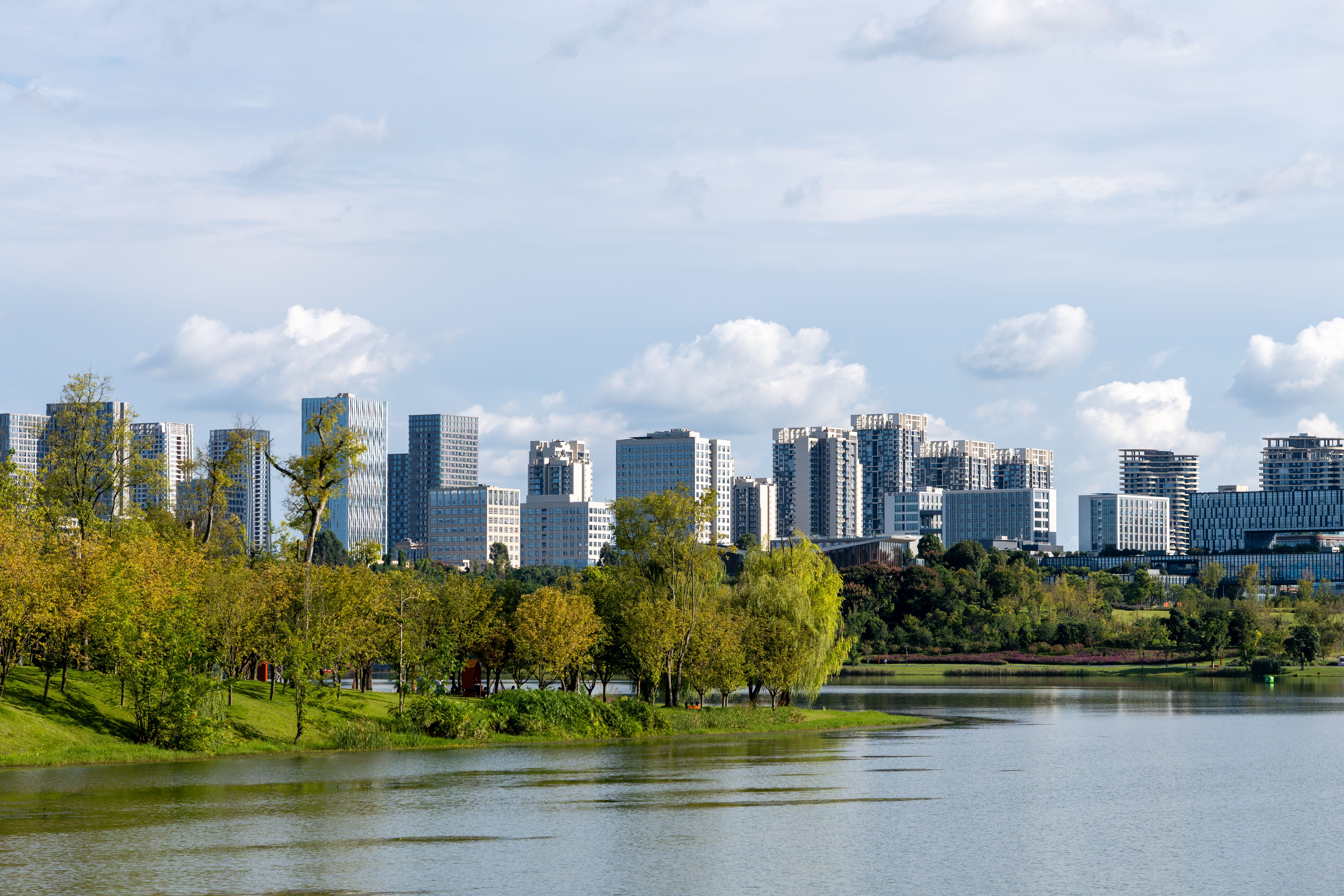 Vatika Business Park lakeside walk