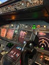 Close-up of Airplane Cockpit Controls and Displays