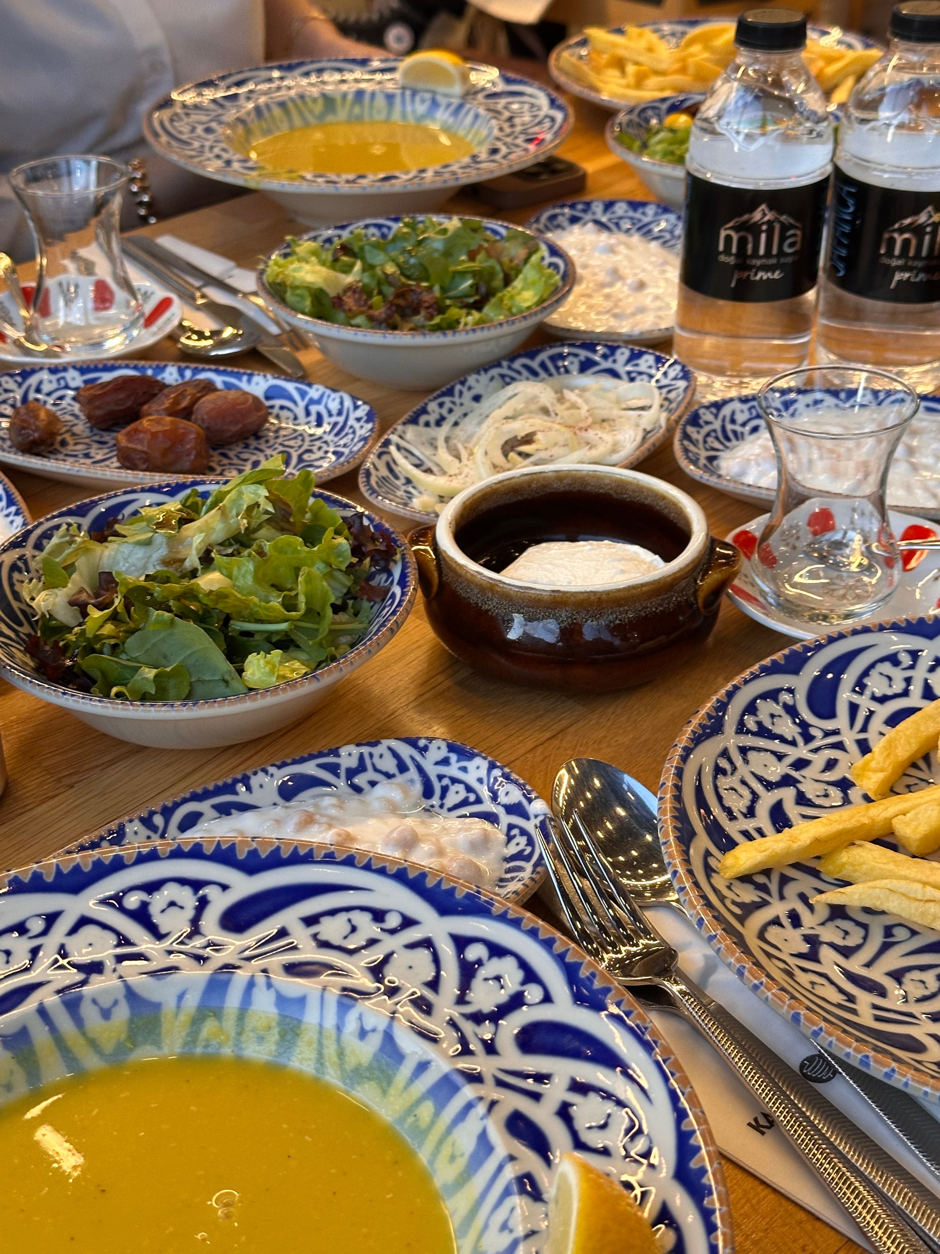 Traditional Turkish Dining Table with Diverse Dishes · Free Stock Photo