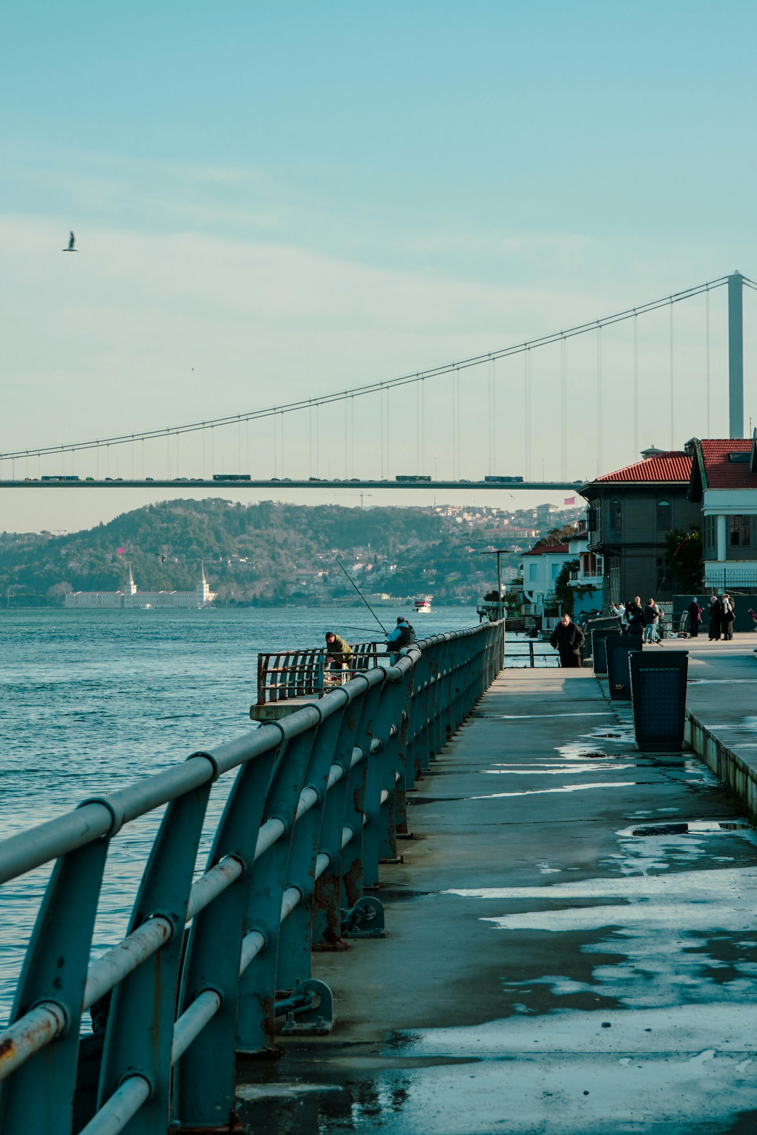 Miễn phí Một khung cảnh yên bình ban ngày của cầu Bosphorus và bờ sông ở Istanbul. Ảnh lưu trữ