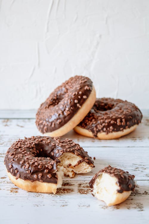 Photo of Donuts on a Wooden Surface