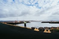 Scenic View of Árskógssandur Harbor in Iceland