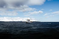 Sailing in Arctic Waters Near Icelandic Fjords