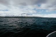 Snow-Capped Mountains Overlooking Icelandic Fjord