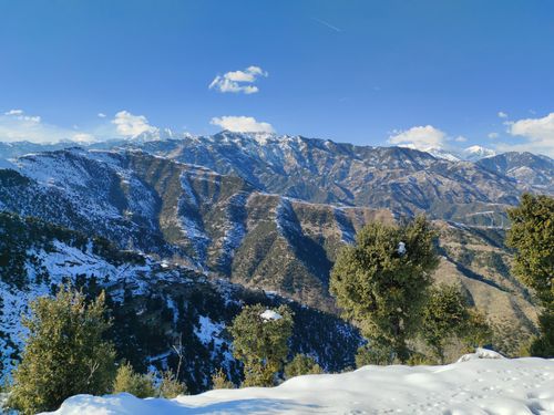 Free Breathtaking view of snow-capped mountains under a clear blue sky, perfect for travel inspiration. Stock Photo