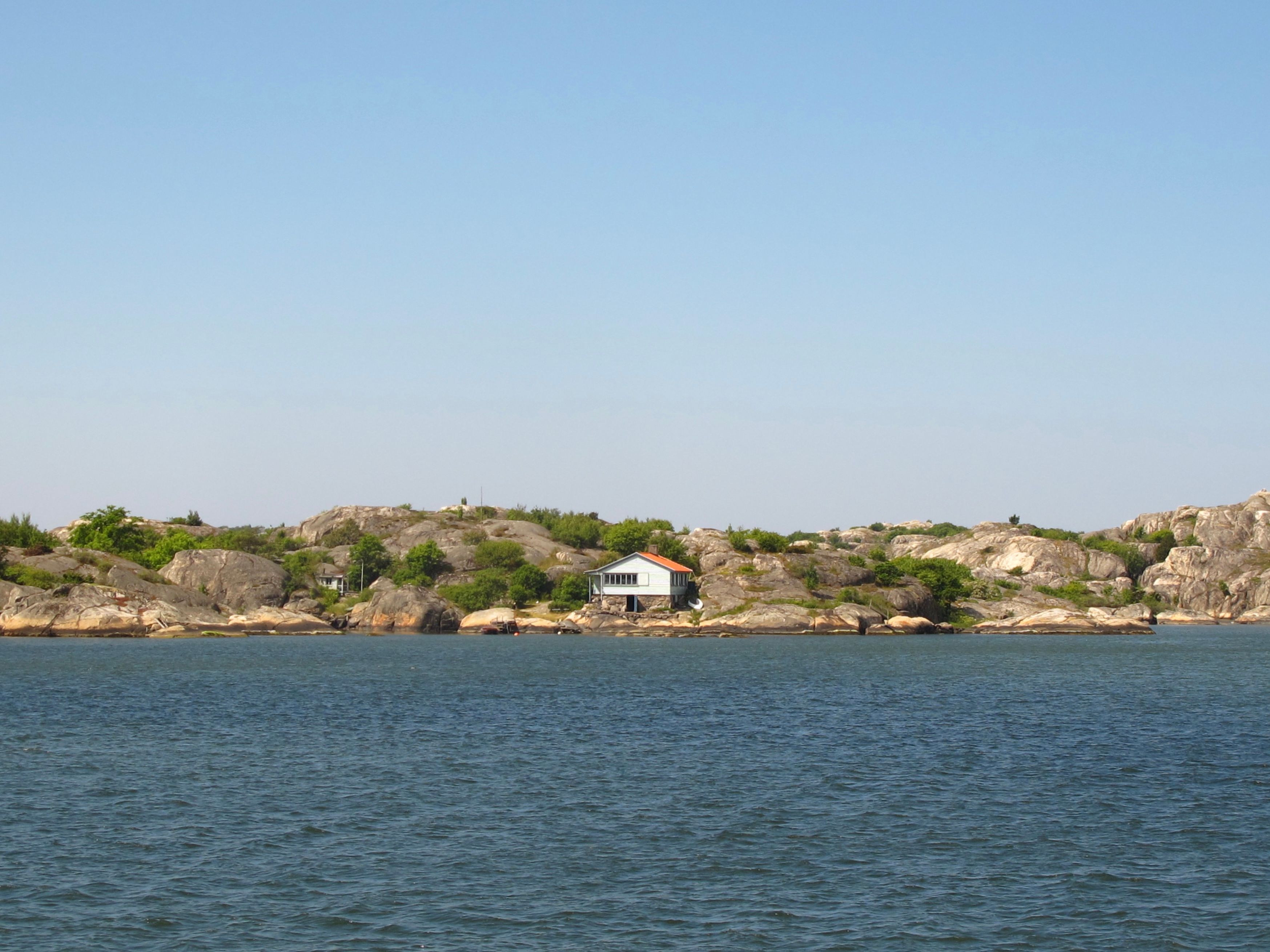 Lonely house on the rocky Swedish archipelago in Västra Götaland County.