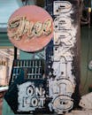 Vintage Free Parking Sign in Somerville Workshop
