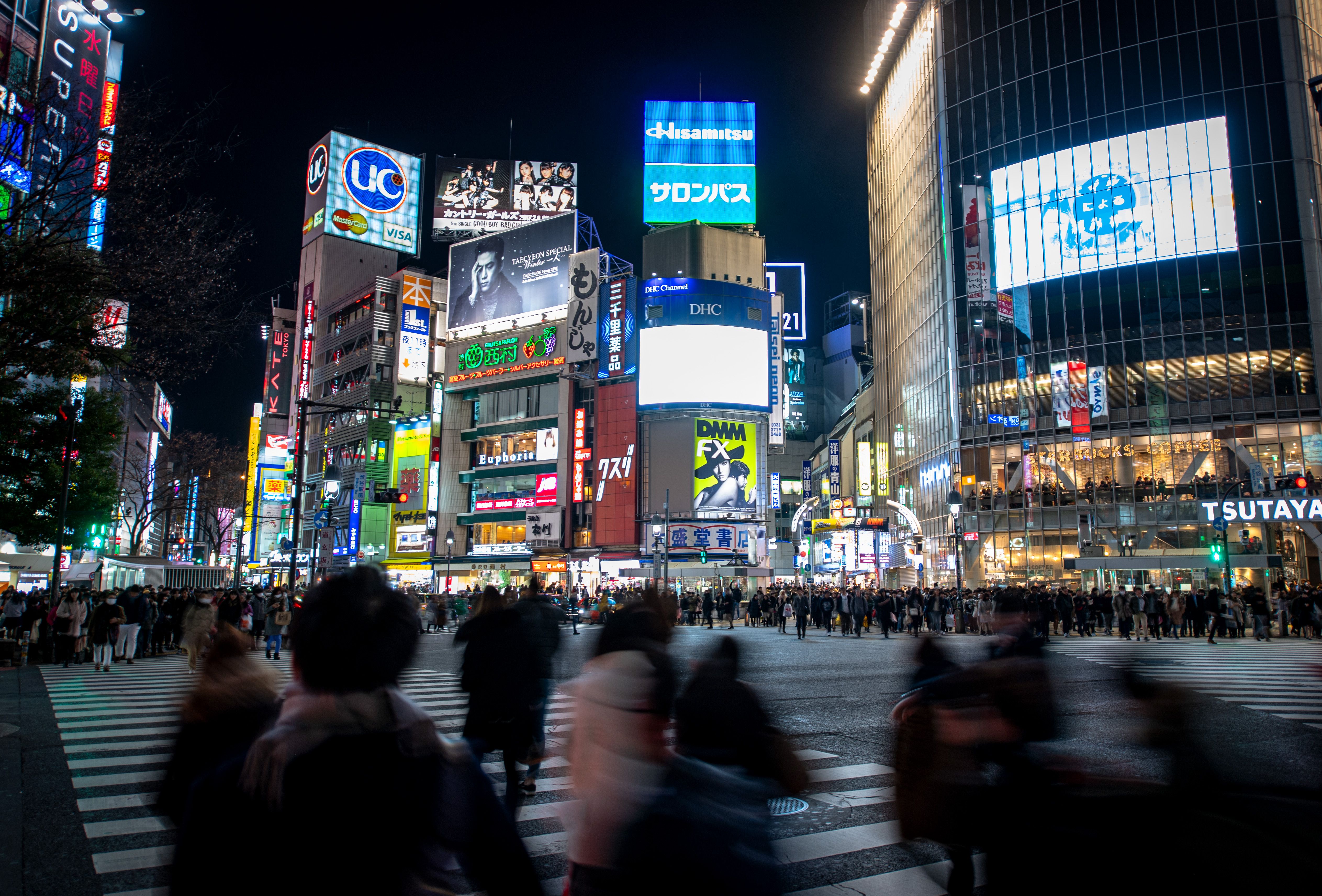 Vibrant Nightlife at Shibuya Crossing in Tokyo · Free Stock Photo