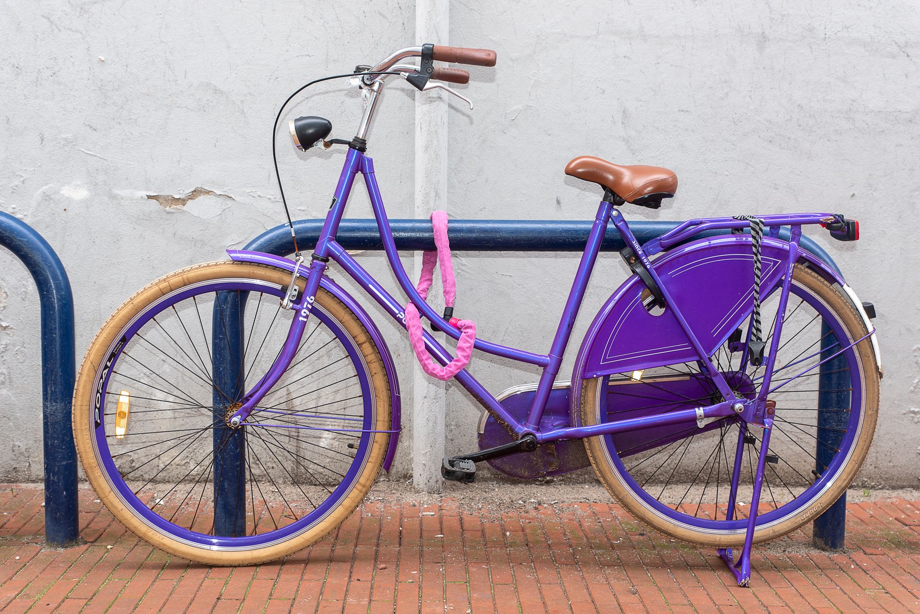 Heavy-duty bike lock attached to a frame