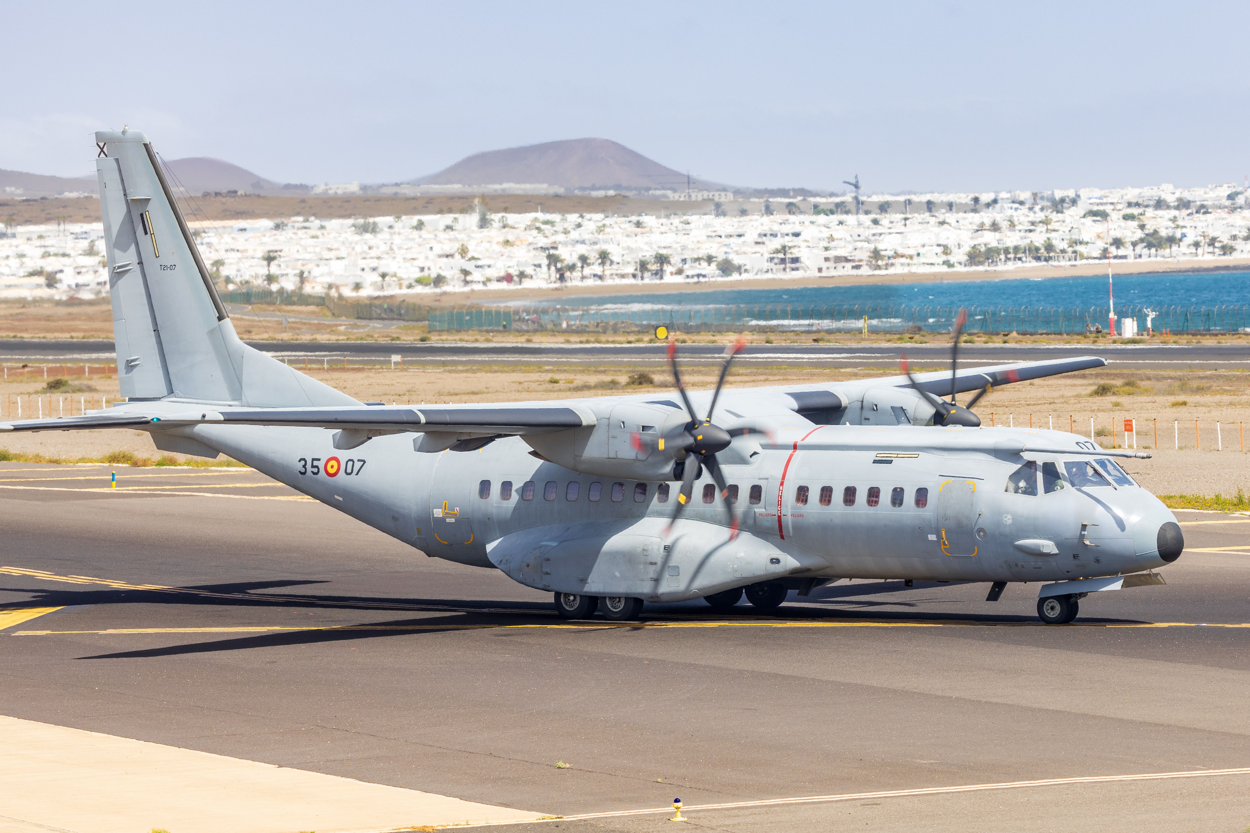 Military Aircraft on Runway in Spain