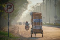 Delivery Bicycle on Indian City Street at Dawn