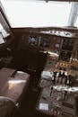 Airplane Cockpit with Control Instruments