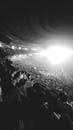 Black and White Concert Audience in Arena