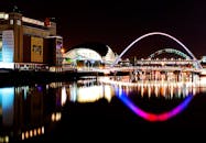 Building Beside Bridge at Night