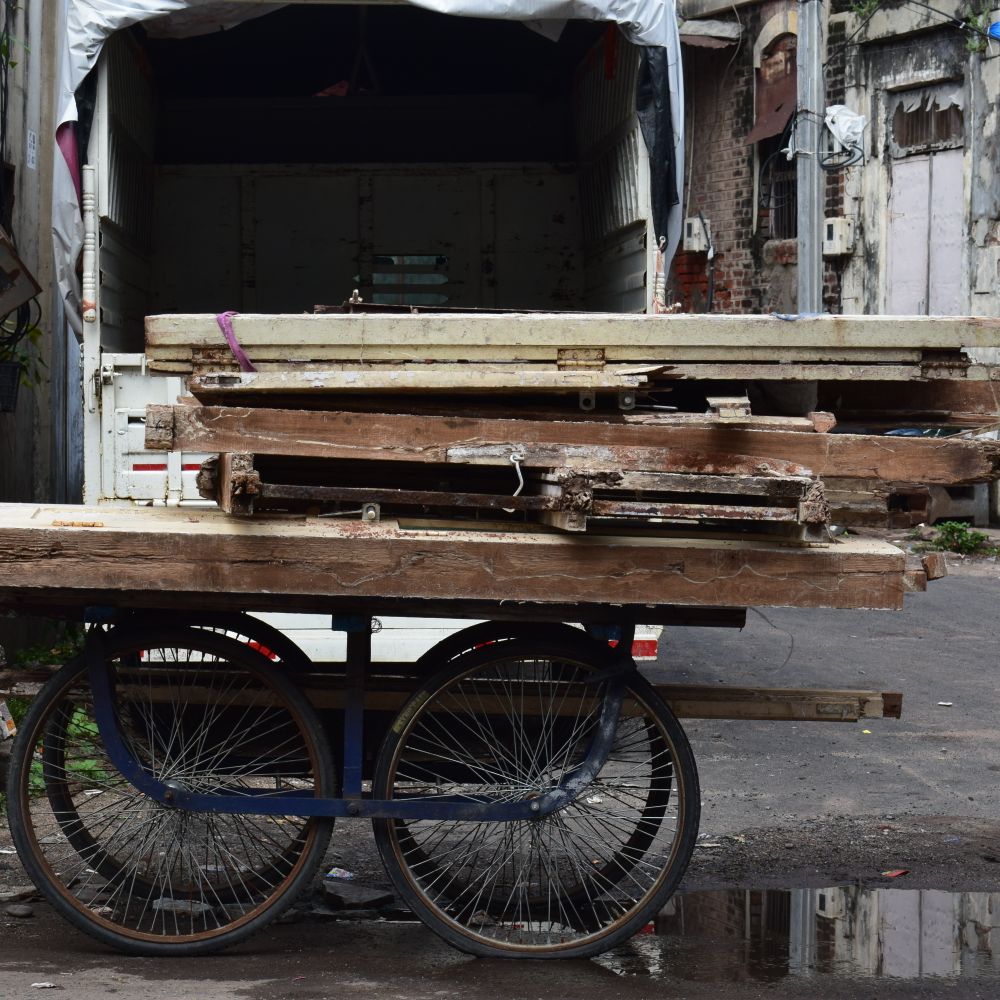 Durrington — belongings being loaded for transport to storage